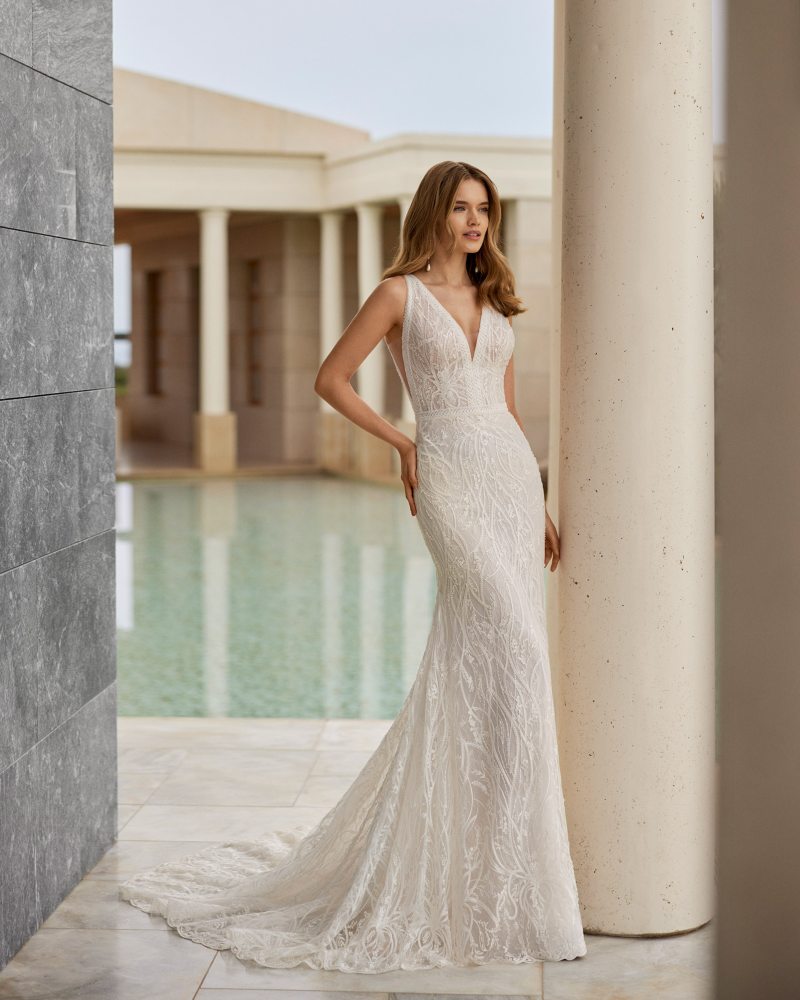 Rosa Clará 2023-as menyasszonyi ruha, esküvői ruha vásárlás, bérlés: Verna menyasszonyi ruha